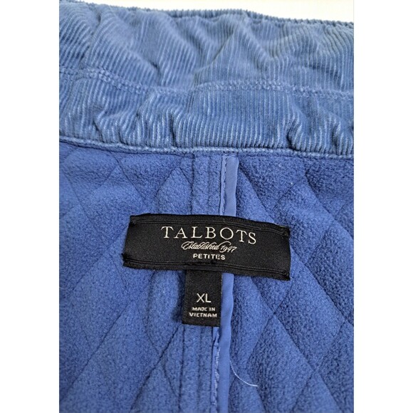 Talbots Blue Quilted Vest Size XL Petites Jacket Button - Picture 3 of 8
